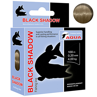 Леска AQUA Black Shadow 0,20mm 100m, цвет - светлый торфяник, test - 4,00kg