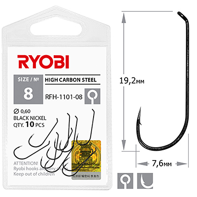 Крючок RYOBI RFH-1101 №08(10шт)