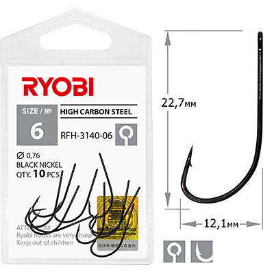 Крючок RYOBI RFH-3140 №06(10шт)