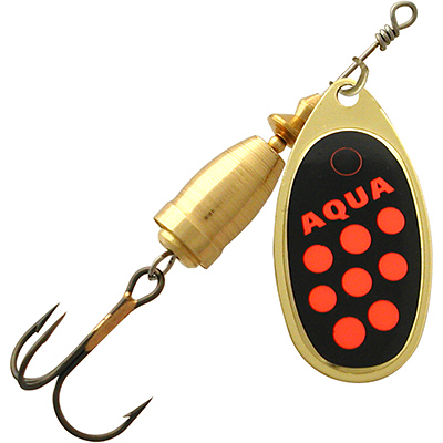Блесна AQUA COMET+BELL 08,0g, лепесток № 4, цвет DZ-06 (золото, черный, красный)