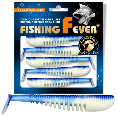 Риппер AQUA FishingFever COMB, длина - 7,0cm, вес - 3,0g, упаковка 5 шт, цвет 006 (бело-синий)