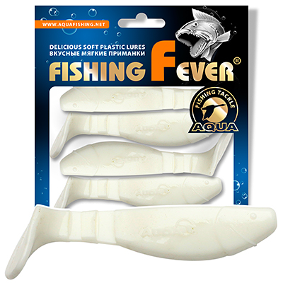 Риппер для рыбалки AQUA FishingFever FLAT, длина - 10,0cm, вес - 11,8g, упаковка 4 шт, цвет 001 (белый)