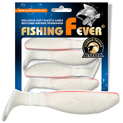 Риппер для рыбалки AQUA FishingFever FLAT, длина - 10,0cm, вес - 11,8g, упаковка 4 шт, цвет 003 (бело-красный)