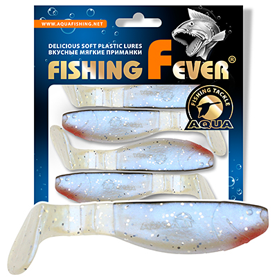 Риппер для рыбалки AQUA FishingFever FLAT, длина - 10,0cm, вес - 11,8g, упаковка 4 шт, цвет 044 (перломутрово-черный с красным)
