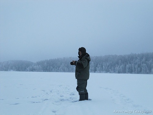 Статья о зимней рыбалке на глухом озере поморья с блеснами и балансирами AQUA