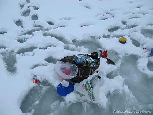 Статья о зимней рыбалке на глухом озере поморья с блеснами и балансирами AQUA