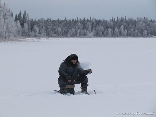 Статья о зимней рыбалке на глухом озере поморья с блеснами и балансирами AQUA