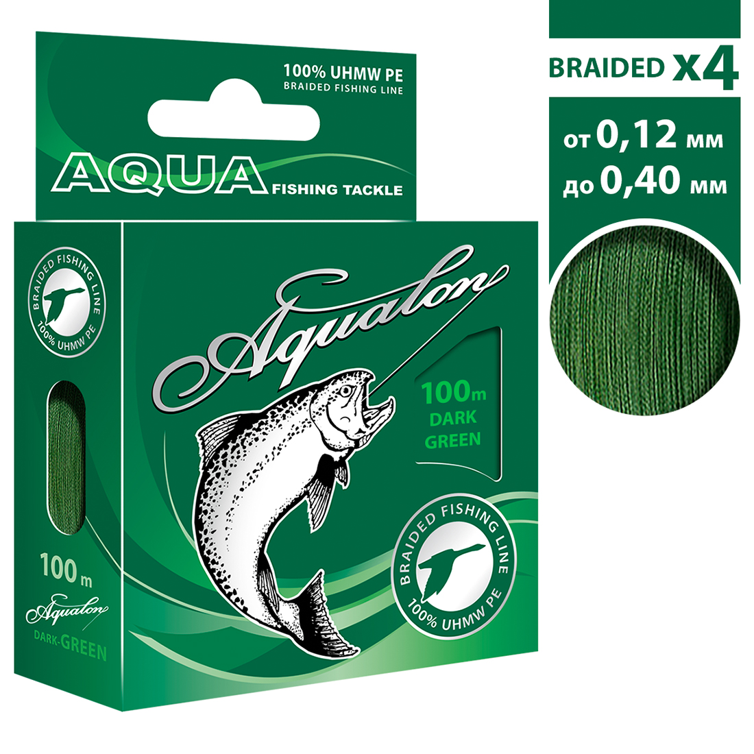 Плетеный шнур Aqualon Dark-Green (100 метров)