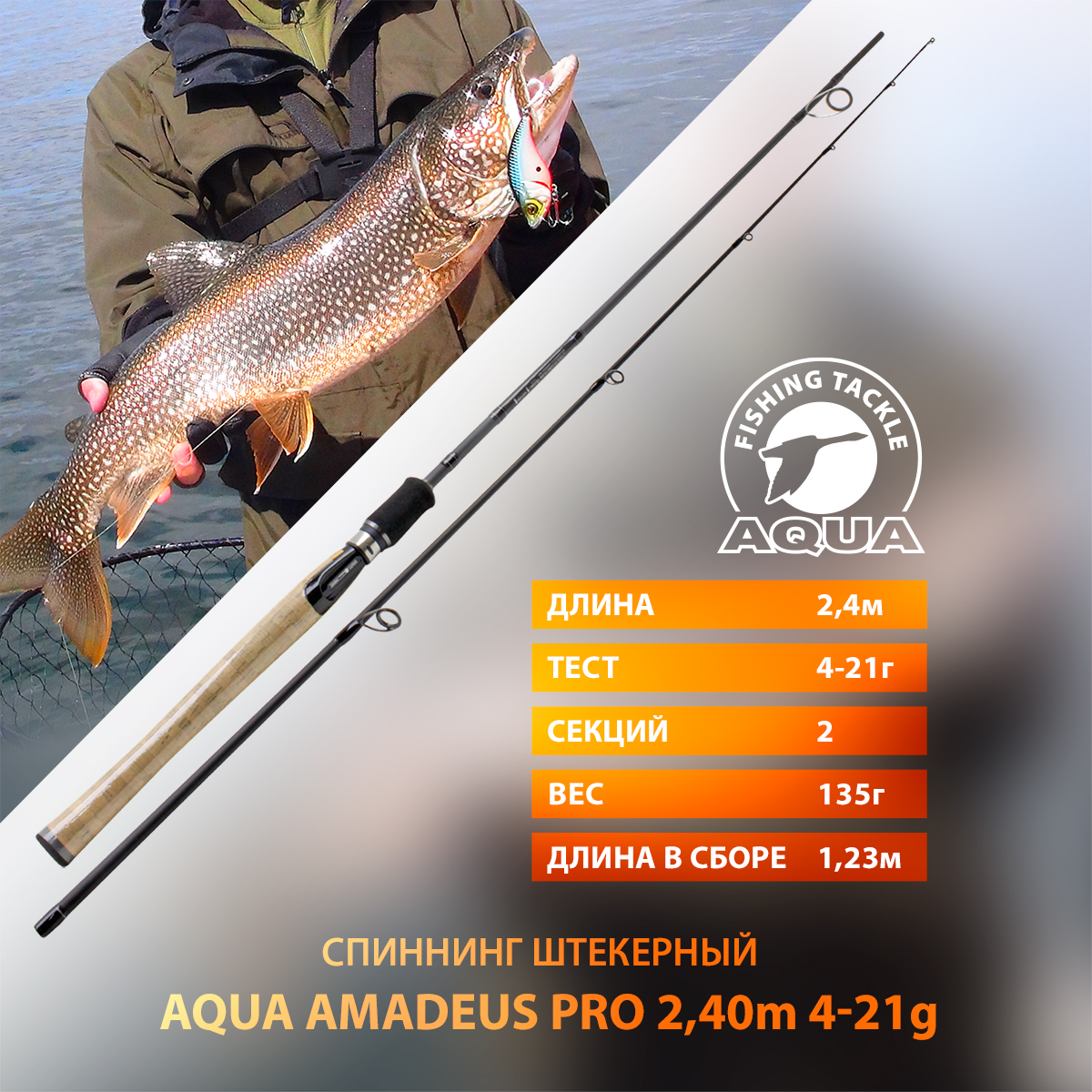 Спиннинг штекерный AQUA AMADEUS PRO