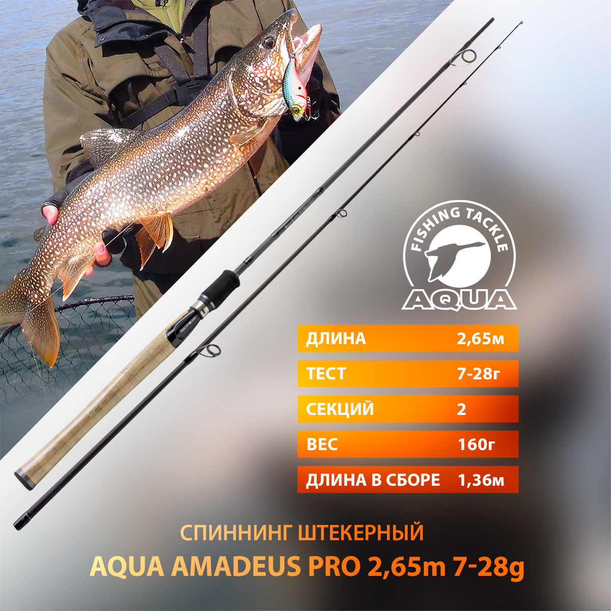 Спиннинг штекерный AQUA AMADEUS PRO