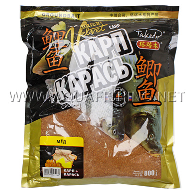 Прикормка BRICK Velvet Takedo, 0,8 кг, Карп+Карась, мед
