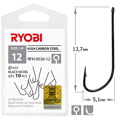 Крючок RYOBI RFH-0530 №12(10шт)