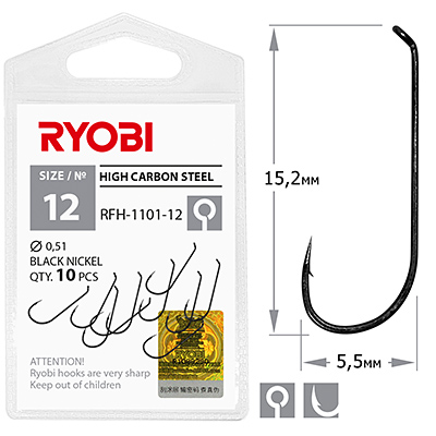 Крючок RYOBI RFH-1101 №12(10шт)