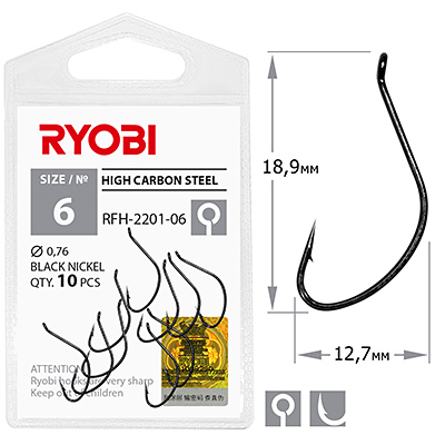 Крючок RYOBI RFH-2201 №06(10шт)