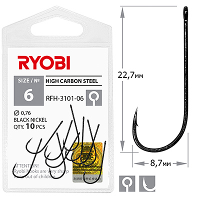 Крючок RYOBI RFH-3101 №06(10шт)