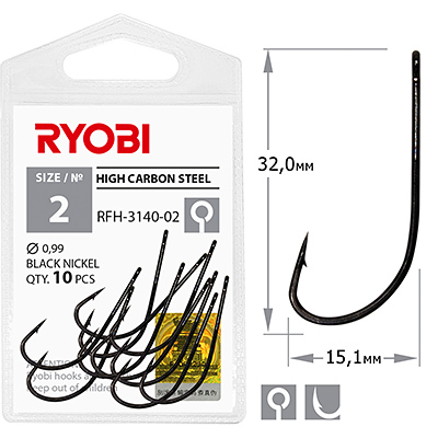 Крючок RYOBI RFH-3140 №02(10шт)