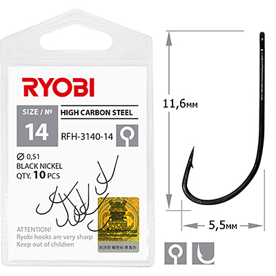 Крючок RYOBI RFH-3140 №14(10шт)