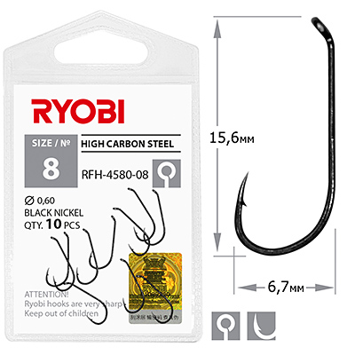 Крючок RYOBI RFH-4580 №08(10шт)