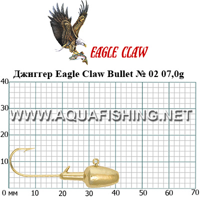 Джиггер Eagle Claw Bullet № 02 07,0g золото (10 штук в упаковке)