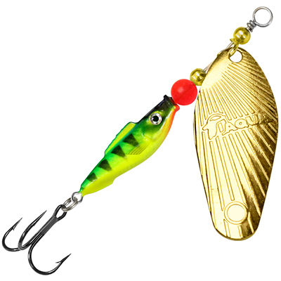Блесна AQUA FISH SHELL-3, вес - 12,0g, лепесток №3 (золото), цвет тела 62 (флуоресцентный окунь)