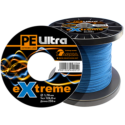 Плетеный шнур AQUA PE ULTRA EXTREME 1,70mm (цвет синий) 250m