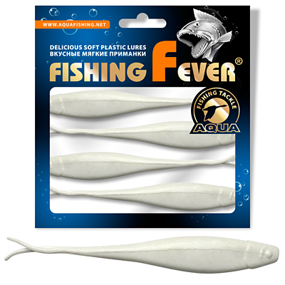 Риппер для дроп-шота AQUA FishingFever BOSS, длина - 12,0cm, вес - 8,5g, упаковка 4 шт, цвет 001 (белый)