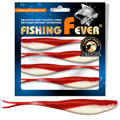 Риппер для дроп-шота AQUA FishingFever BOSS, длина - 12,0cm, вес - 8,5g, упаковка 4 шт, цвет 003 (бело-красный)