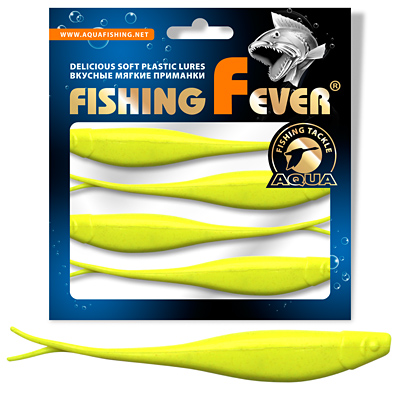 Риппер для дроп-шота AQUA FishingFever BOSS, длина - 12,0cm, вес - 8,5g, упаковка 4 шт, цвет 055 (лимонник)