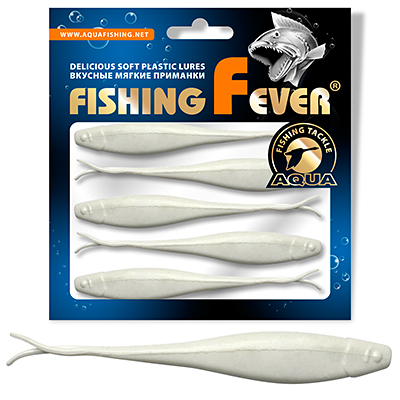 Риппер для дроп-шота AQUA FishingFever BOSS, длина - 9,0cm, вес - 3,2g, упаковка 5 шт, цвет 001 (белый)