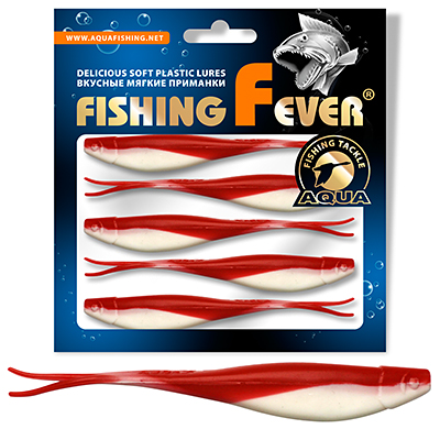 Риппер для дроп-шота AQUA FishingFever BOSS, длина - 9,0cm, вес - 3,2g, упаковка 5 шт, цвет 003 (бело-красный)