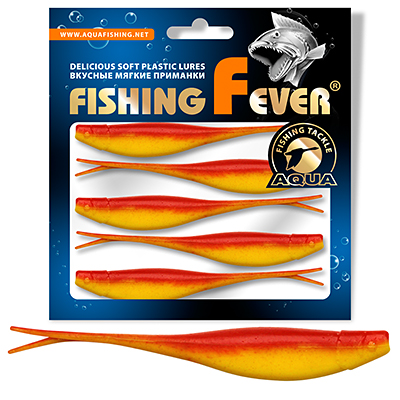Риппер для дроп-шота AQUA FishingFever BOSS, длина - 9,0cm, вес - 3,2g, упаковка 5 шт, цвет 057 (желто-оранжевый)