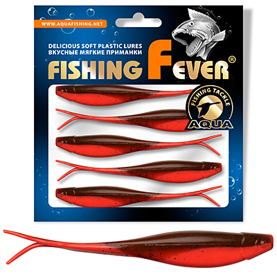 Риппер для дроп-шота AQUA FishingFever BOSS, длина - 9,0cm, вес - 3,2g, упаковка 5 шт, цвет WH10 (красно-коричневый)