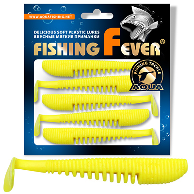 Риппер AQUA FishingFever COMB, длина - 7,0cm, вес - 3,0g, упаковка 5 шт, цвет 055 (желтый)