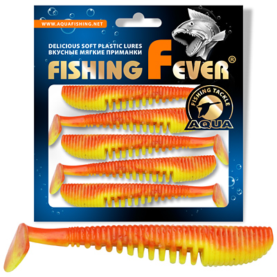 Риппер AQUA FishingFever COMB, длина - 7,0cm, вес - 3,0g, упаковка 5 шт, цвет 057 (желто-оранжевый)