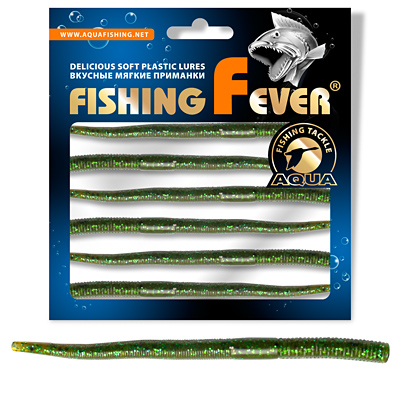 Червь AQUA FishingFever EEL, длина - 12,0cm, вес - 3,0g, упаковка 6 шт, цвет WH08