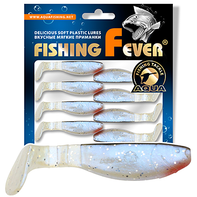 Риппер для рыбалки AQUA FishingFever FLAT, длина - 5,0cm, вес - 2,5g, упаковка 8 шт, цвет 044 (перломутрово-черный с красным)