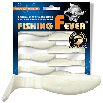 Риппер для рыбалки AQUA FishingFever FLAT, длина - 6,5cm, вес - 4,6g, упаковка 8 шт, цвет 001 (белый)