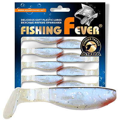Риппер для рыбалки AQUA FishingFever FLAT, длина - 6,5cm, вес - 4,6g, упаковка 8 шт, цвет 044 (перломутрово-черный с красным)