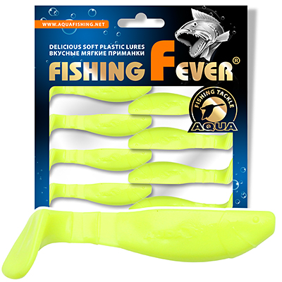 Риппер для рыбалки AQUA FishingFever FLAT, длина - 6,5cm, вес - 4,6g, упаковка 8 шт, цвет 055 (лимонник)