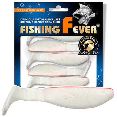 Риппер для рыбалки AQUA FishingFever FLAT, длина - 7,5cm, вес - 6,9g, упаковка 5 шт, цвет 003 (бело-красный)