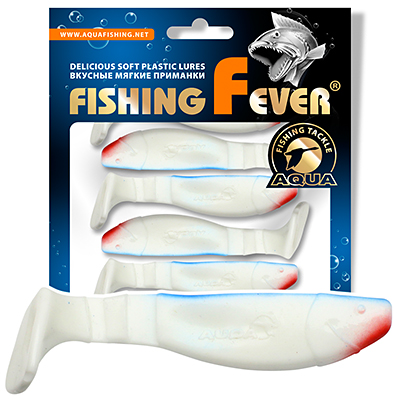 Риппер для рыбалки AQUA FishingFever FLAT, длина - 7,5cm, вес - 6,9g, упаковка 5 шт, цвет 006 (бело-синий с красным)