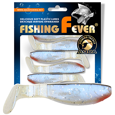 Риппер для рыбалки AQUA FishingFever FLAT, длина - 7,5cm, вес - 6,9g, упаковка 5 шт, цвет 044 (перломутрово-черный с красным)