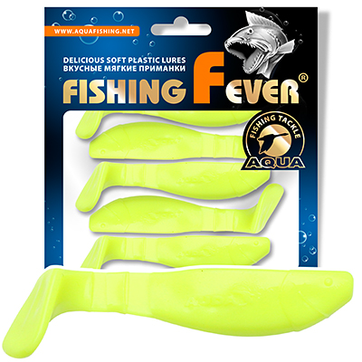 Риппер для рыбалки AQUA FishingFever FLAT, длина - 7,5cm, вес - 6,9g, упаковка 5 шт, цвет 055 (лимонник)