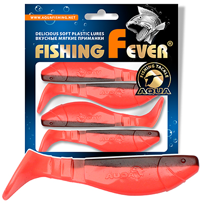 Риппер для рыбалки AQUA FishingFever FLAT, длина - 10,0cm, вес - 11,8g, упаковка 4 шт, цвет WH10 (красно-коричневый)