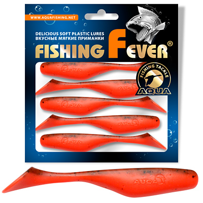 Риппер для рыбалки AQUA FishingFever REX, длина - 8,0cm, вес - 5,8g, упаковка 5 шт, цвет WH10 (красно-черный)