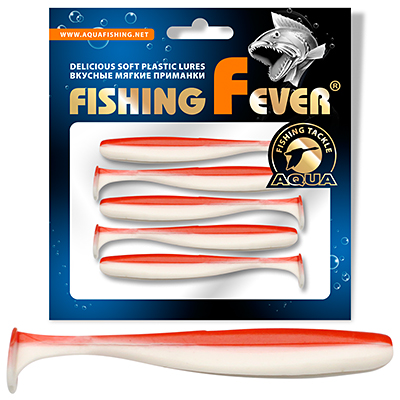 Риппер для рыбалки AQUA FishingFever SLIM, длина - 7,5cm, вес - 2,5g, упаковка 5 шт, цвет 003 (бело-красный)