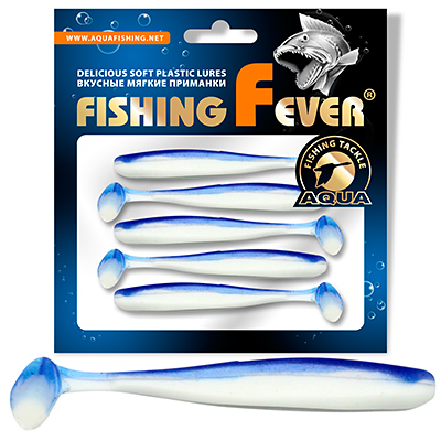 Риппер для рыбалки AQUA FishingFever SLIM, длина - 7,5cm, вес - 2,5g, упаковка 5 шт, цвет 006 (бело-синий)