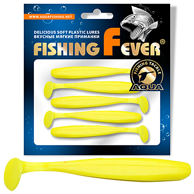 Риппер для рыбалки AQUA FishingFever SLIM, длина - 7,5cm, вес - 2,5g, упаковка 5 шт, цвет 055 (желтый)