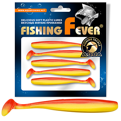 Риппер для рыбалки AQUA FishingFever SLIM, длина - 7,5cm, вес - 2,5g, упаковка 5 шт, цвет 057 (желто-оранжевый)