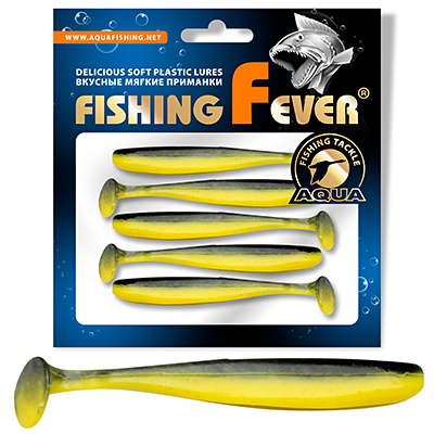 Риппер для рыбалки AQUA FishingFever SLIM, длина - 7,5cm, вес - 2,5g, упаковка 5 шт, цвет 061 (желто-черный)